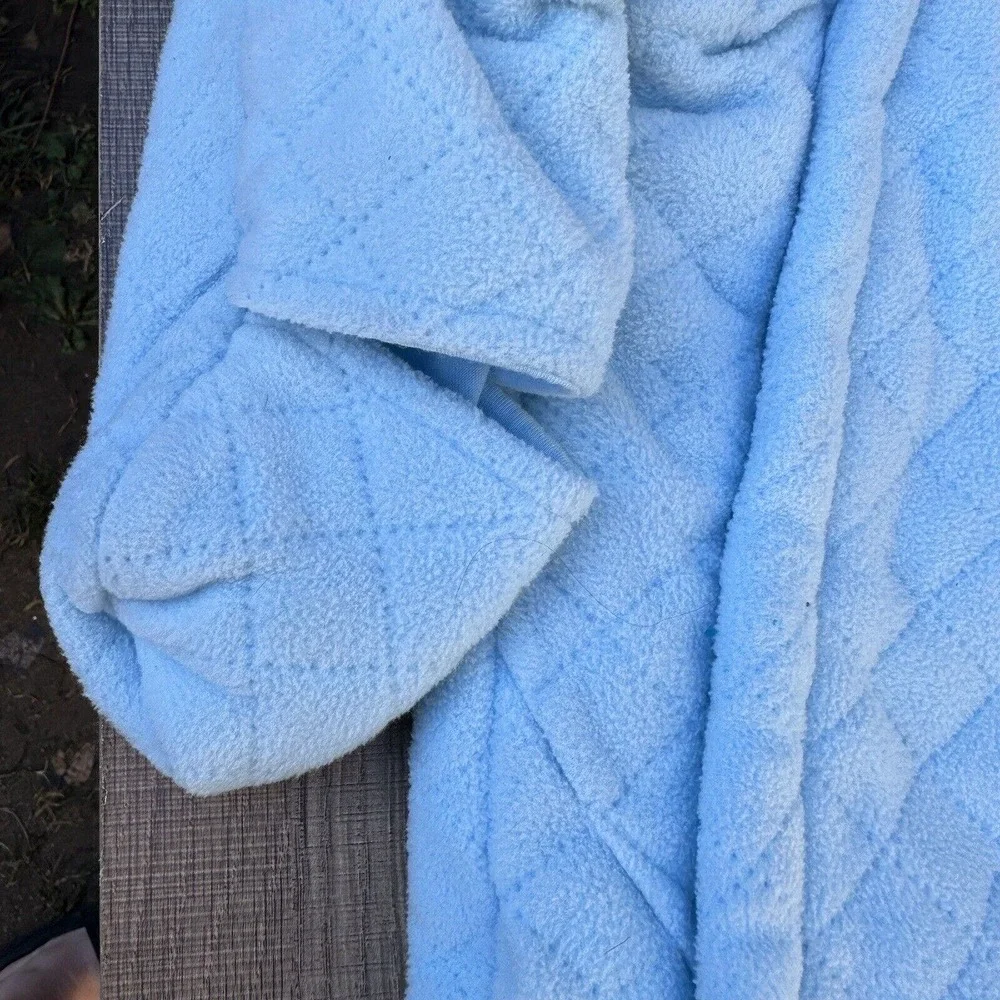 Vintage Wippette Snow Suit‎ Hooded Footie Fleece Lined Baby 6-9 Months Blue Bear